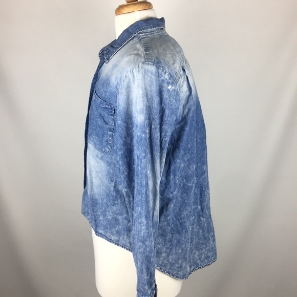 Vanilla Star Denim Style Button Front Shirt Sz XL - Picture 4 of 6